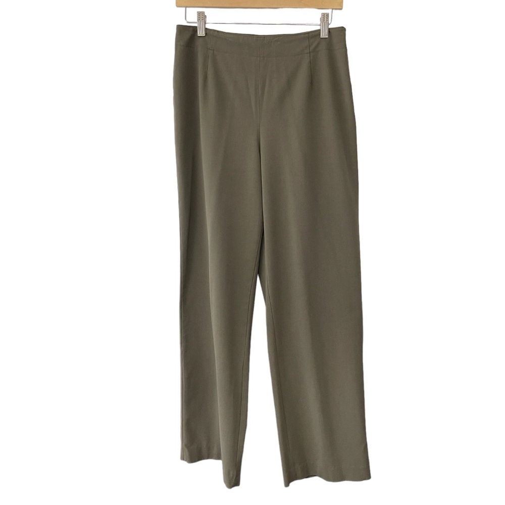 Talbots Career Pants Women’s 8 Stretch Olive Green Side Zip